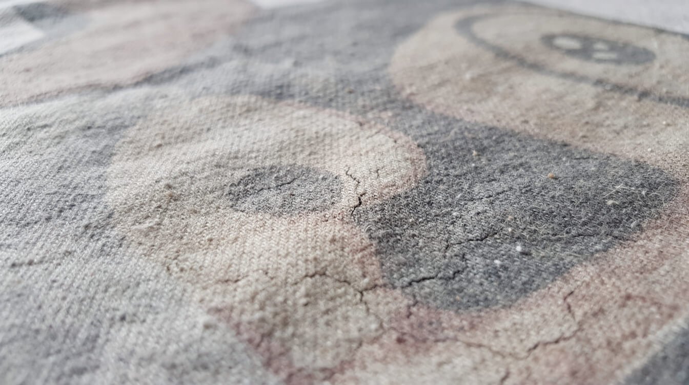 close-up of screen-printed t-shirt fabric texture